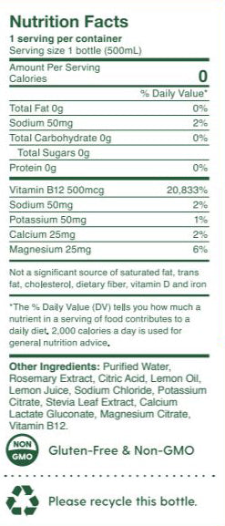 16oz Botanical Pure Memory Water  Qty 6 - LEMON
