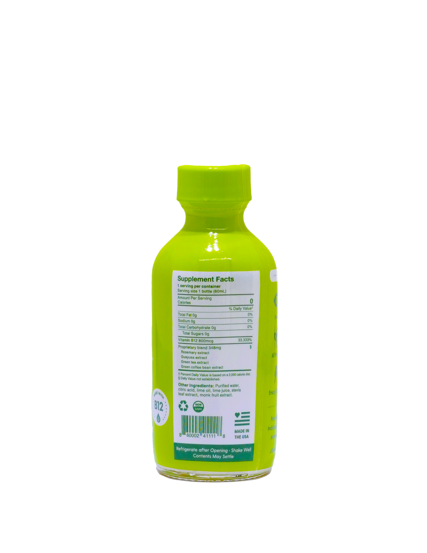 2oz Pure Memory Botanical Energy Shot Qty 6 - LIME