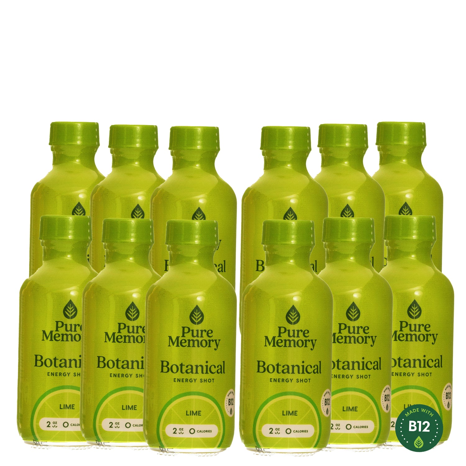 Botanic Energy 2oz Pure Memory Botanical Energy Shot Qty 12 - LIME – Pure Memory Water