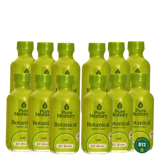 2oz Pure Memory Botanical Energy Shot Qty 12 - LIME