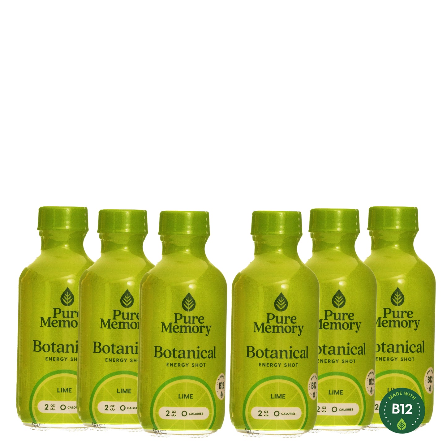 2oz Pure Memory Botanical Energy Shot Qty 6 - LIME