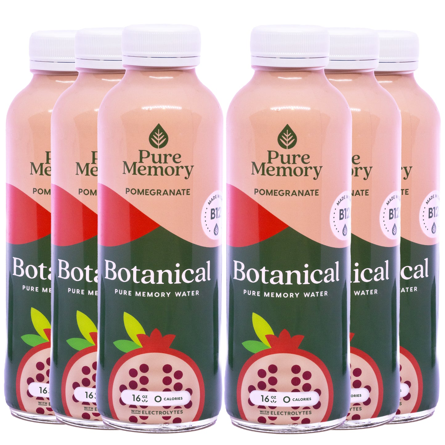 16oz Botanical Pure Memory Water  Qty 6 - POMEGRANATE