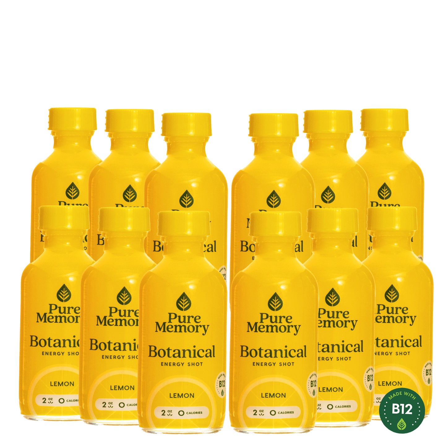 2oz Pure Memory Botanical Energy Shot Qty 12 - LEMON